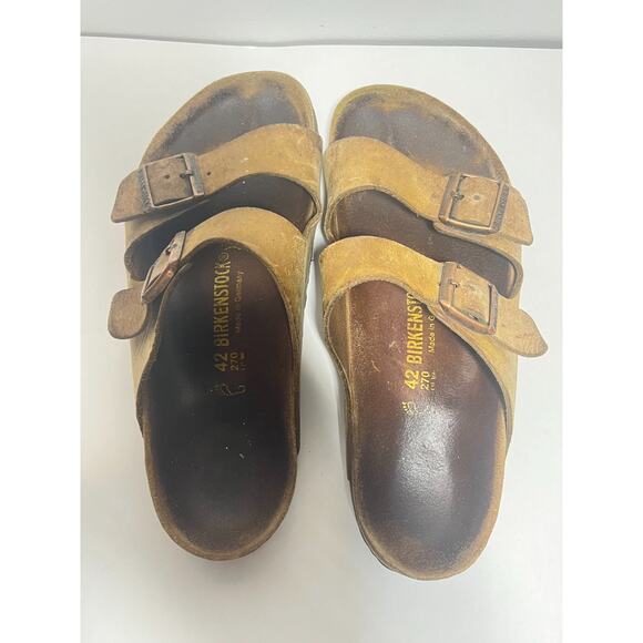 Birkenstock Tobacco Brown Leather Arizona Sandal 42 Reg-Wide 9-9.5 M 11-11.5 W